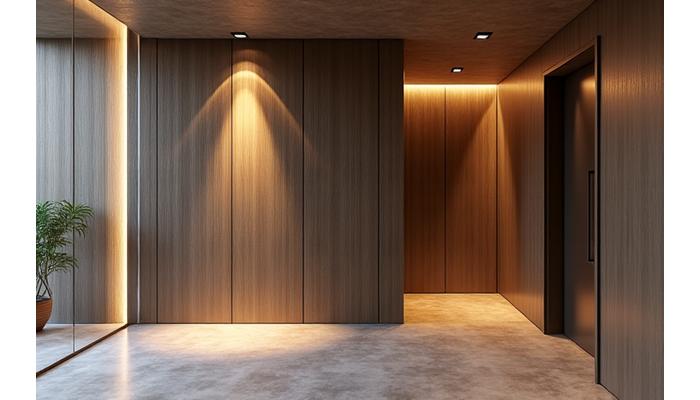 고급스러운 질감의 실내 금속 장식